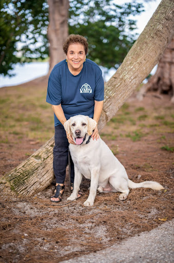 Nancy with a foster dog